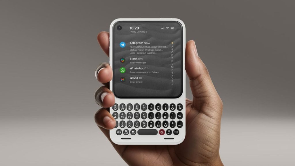 two phones, less distraction? that's the pitch for this blackberry lookalike
